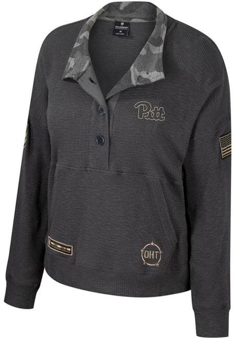 Womens Pitt Panthers Grey Colosseum #Univ of Pittsburg Qtr Zip