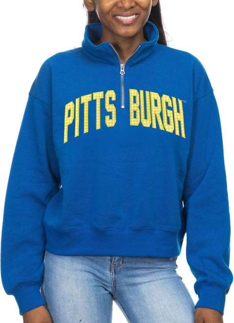 Womens Blue Pitt Panthers Team Qtr Zip