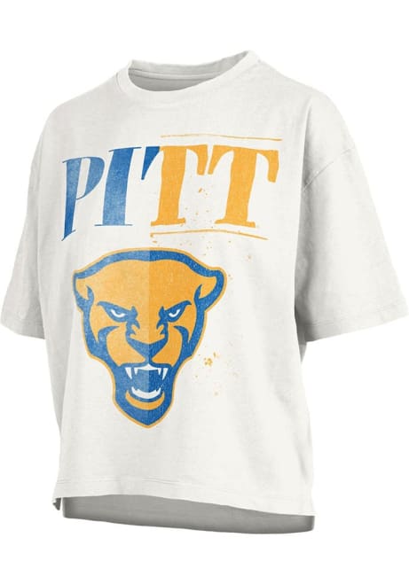 Pitt Panthers White Pressbox Team Short Sleeve T-Shirt