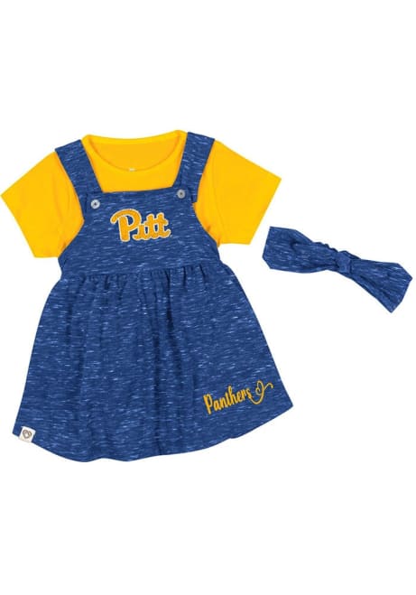 Baby Girls Pitt Panthers Blue Colosseum #Univ of Pittsburg Short Sleeve Dress