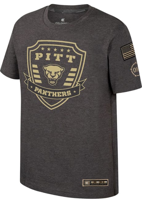 Youth Pitt Panthers Grey Colosseum #Univ of Pittsburg Short Sleeve T-Shirt