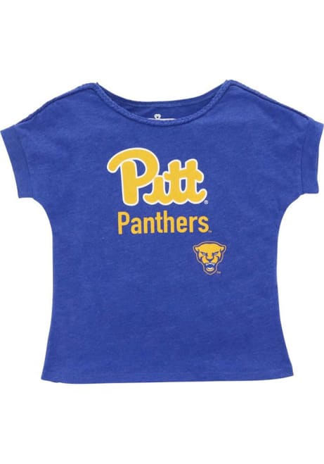 Girls Pitt Panthers Blue Colosseum Team Short Sleeve Fashion T-Shirt