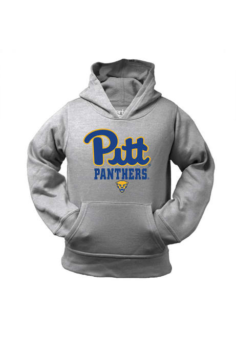 Toddler Grey Pitt Panthers #Univ of Pittsburg Long Sleeve Hooded Sweatshirt