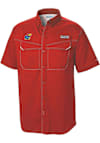 Main image for Columbia Kansas Jayhawks Mens Red Heat Seal Low Drag Offshore Short Sleeve Dress Shirt