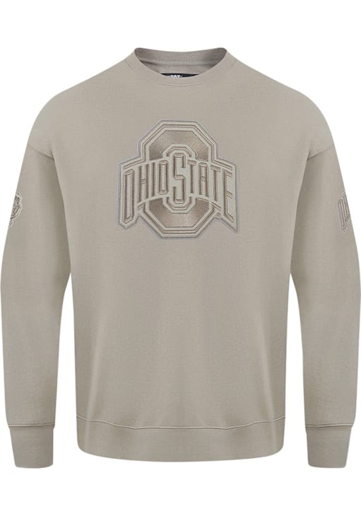 Pro Standard Ohio State Buckeyes Mens Brown Neutral Long Sleeve Crew Sweatshirt
