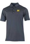 Main image for Mens Michigan Wolverines Navy Blue Columbia Heat Seal Double Hit Short Sleeve Polo Shirt