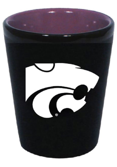 Black K-State Wildcats 2oz Ceramic Matte Power Cat Shot Glass