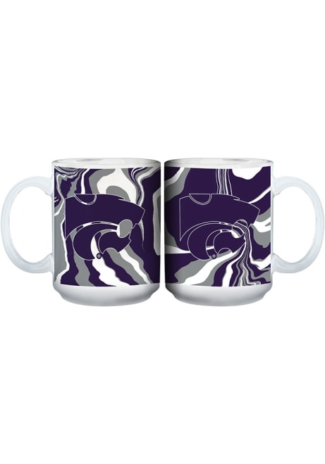 White K-State Wildcats 15 OZ Tie Dye Mug