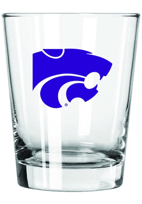 White K-State Wildcats 15oz Full Color Logo Rock Glass