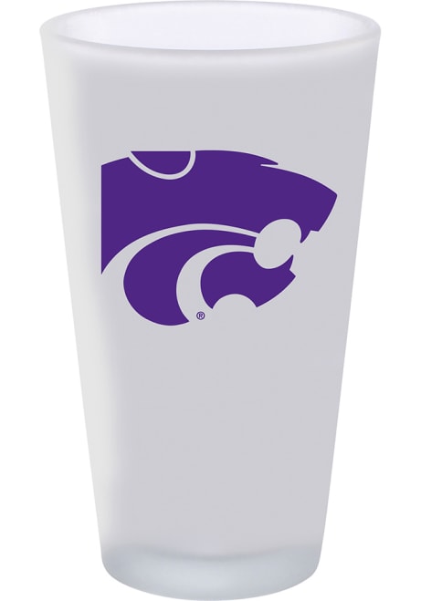 White K-State Wildcats 16oz White Frosted Pint Glass