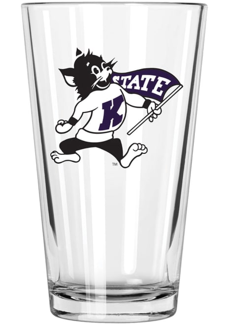 White K-State Wildcats 16oz Logo Pint Glass
