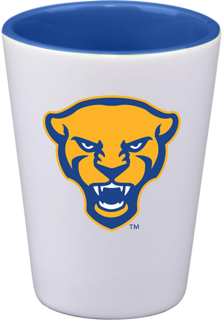 Blue Pitt Panthers 2oz Panther Head Logo Shot Glass