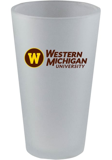 White Western Michigan Broncos 16 oz. Frosted Pint Glass