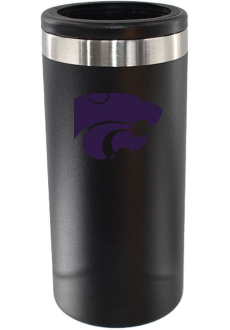Black K-State Wildcats 12oz Slim Can Coolie