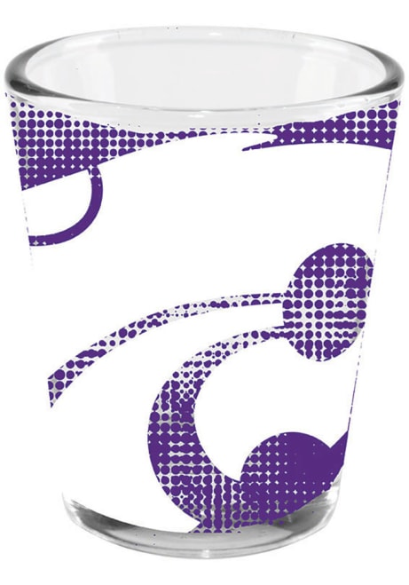 Purple K-State Wildcats 2 oz full wrap design Shot Glass