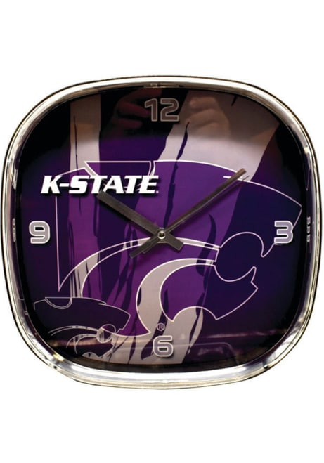 Silver K-State Wildcats chrome frame Wall Clock