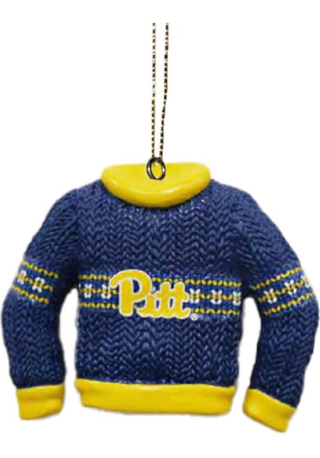 Gold Pitt Panthers Ugly Sweater Ornament