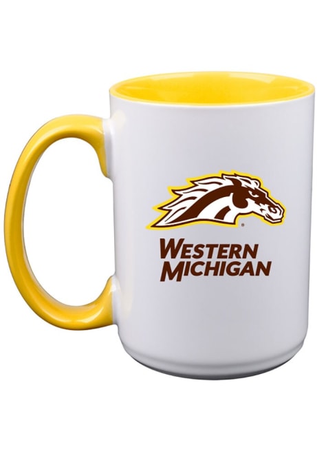 White Western Michigan Broncos 15oz Ceramic Mug