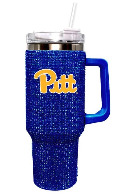 Gold Pitt Panthers Bling 40 oz Stainless Steel Tumbler