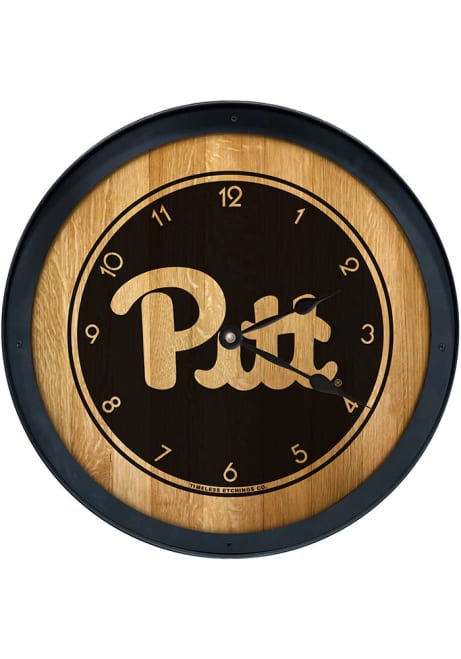 Brown Pitt Panthers Barrelhead Wall Clock
