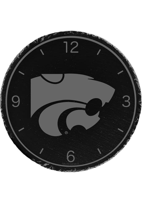 Grey K-State Wildcats Slate Wall Clock