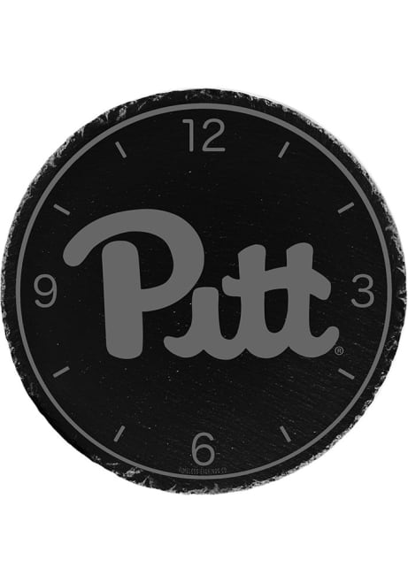 Grey Pitt Panthers Slate Wall Clock