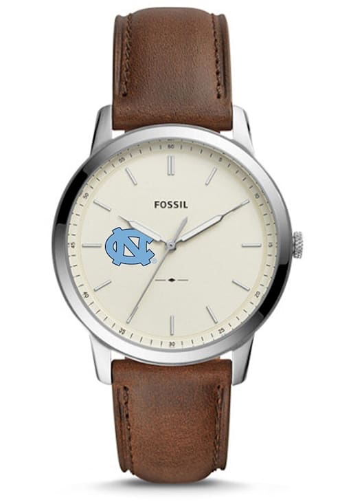 North Carolina Tar Heels BROWN Minimalist Leather Watch 52731931