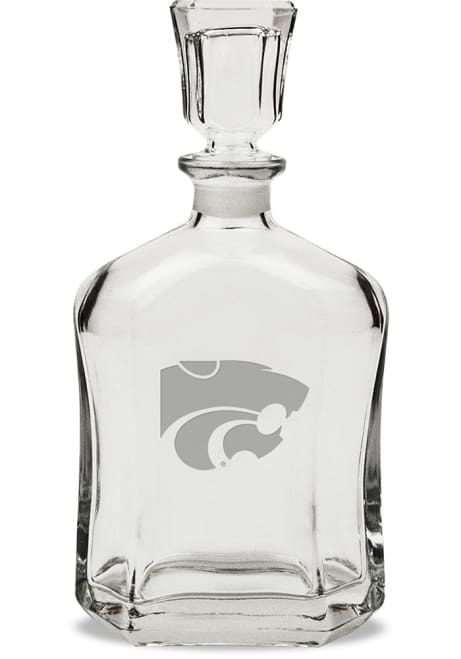 White K-State Wildcats Hand Etched Crystal Whiskey 23.75oz Decanter