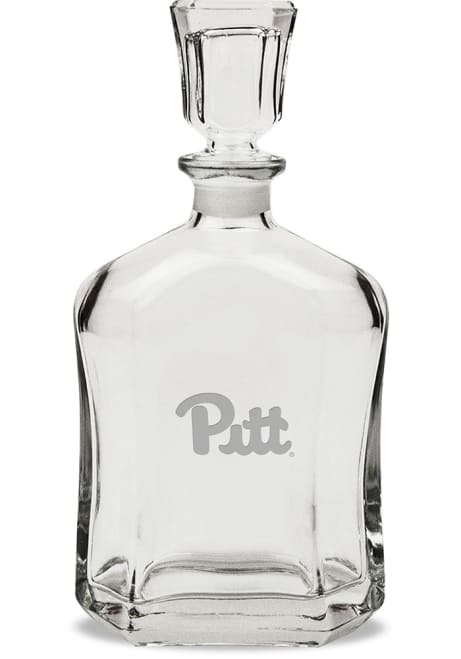 White Pitt Panthers Hand Etched Crystal Whiskey 23.75oz Decanter