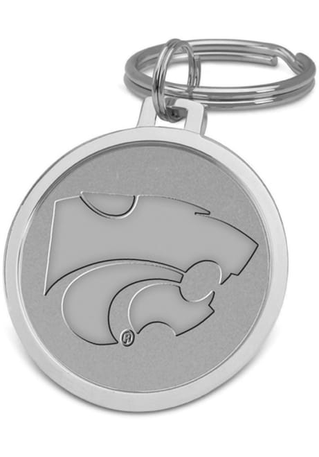 Silver K-State Wildcats Silver Medallion Keychain
