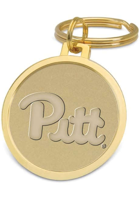 Gold Pitt Panthers Gold Medallion Keychain