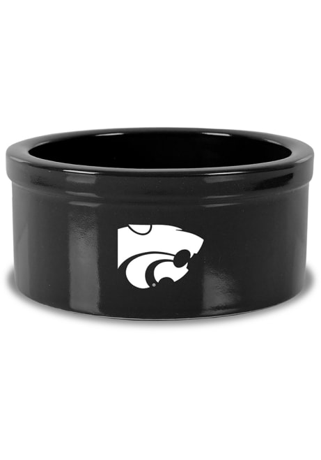 Black K-State Wildcats Campus Crystal Small Pet Bowl