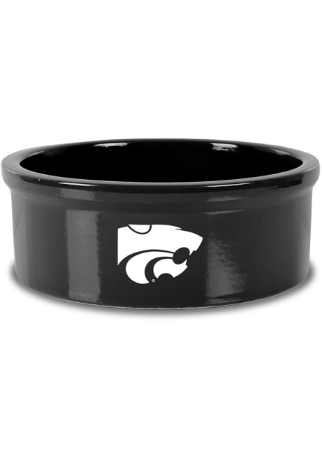 Black K-State Wildcats Campus Crystal Large Pet Bowl
