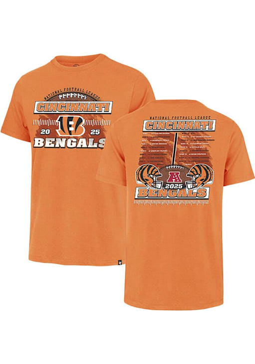 47 Cincinnati Bengals ORANGE 2025 Schedule Short Sleeve Fashion T