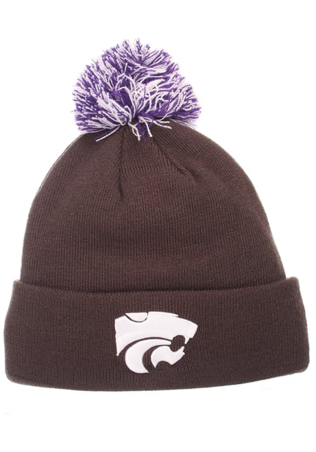 Pom K-State Wildcats Mens Knit Hat - Charcoal