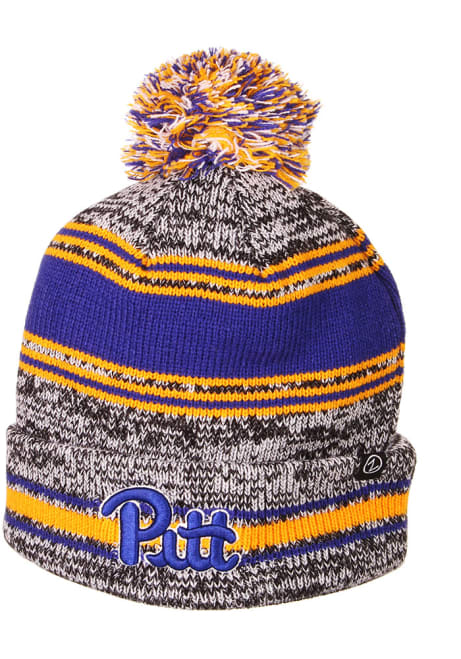 Symmetry Cuff Pom Pitt Panthers Mens Knit Hat - Grey