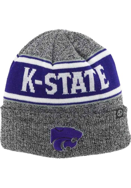 Cuffed Knit K-State Wildcats Mens Knit Hat - Grey