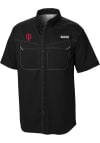 Main image for Mens Indiana Hoosiers Black Columbia Heat Seal Low Drag Offshore Short Sleeve Dress Shirt