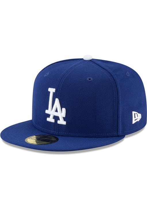 New Era Los Angeles Dodgers Mens Blue 2025 Post Season Side Patch 59FIFTY Fitted Hat