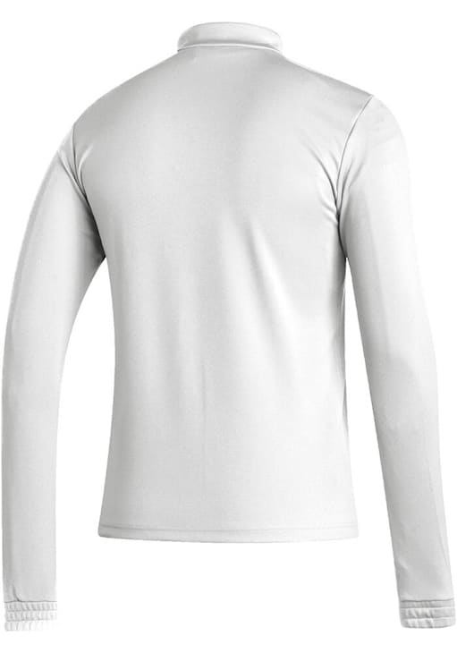 Adidas Kansas Jayhawks Mens White Official Logo Long Sleeve Qtr Zip Pullover