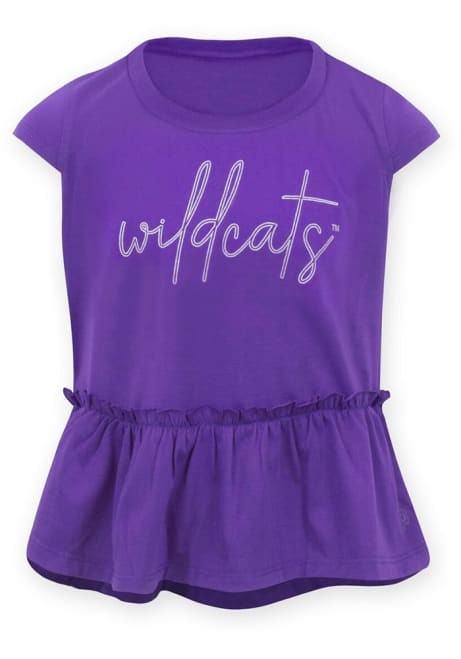 Girls Purple K-State Wildcats Matilda Short Sleeve Fashion T-Shirt