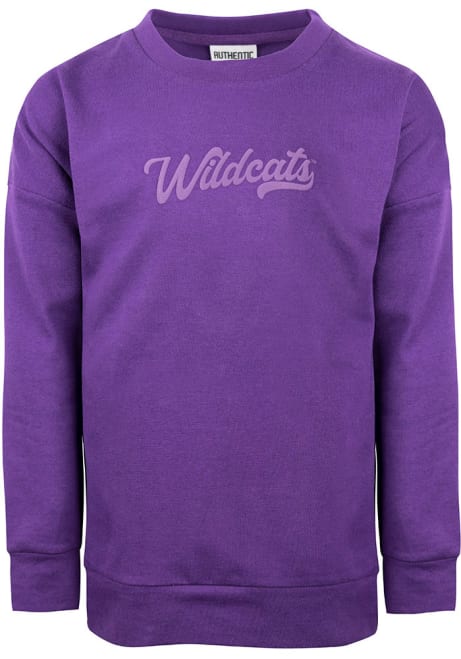 Girls Purple K-State Wildcats Naomi Long Sleeve Crew Sweatshirt