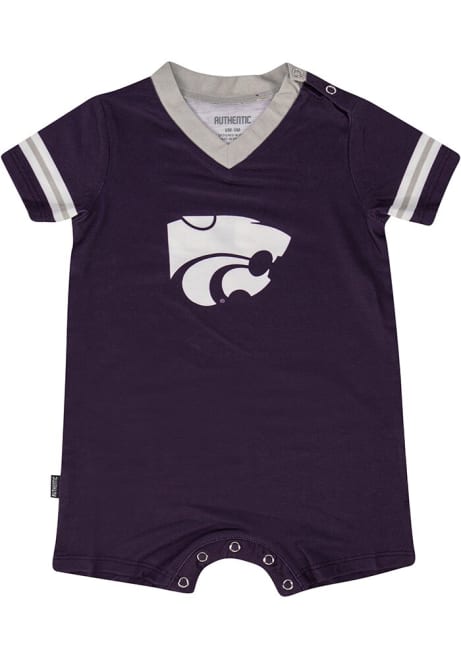 Baby Purple K-State Wildcats Tackle Short Sleeve One Piece