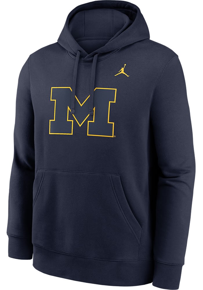 Nike Michigan Wolverines Mens NAVY Color Pop Hoodie - 544661657