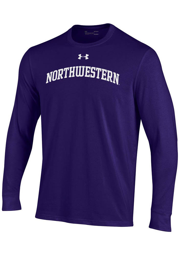 Under Armour Mens PURPLE Northwestern Wildcats Performance Cotton Long Sleeve Tee