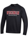 Wisconsin Badgers Under Armour All Day Fleece Crew Sweatshirt - Black