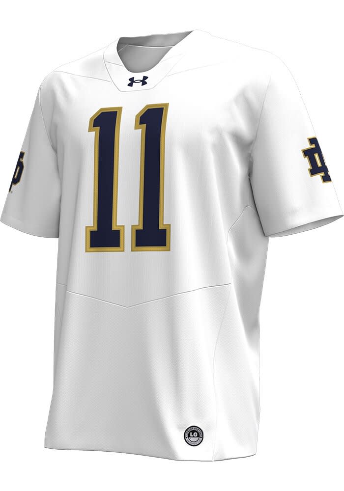 Under Armour Notre Dame Fighting Irish White Football #11 Twill