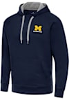 Main image for Mens Michigan Wolverines Navy Blue Antigua Victory Information Hooded Sweatshirt