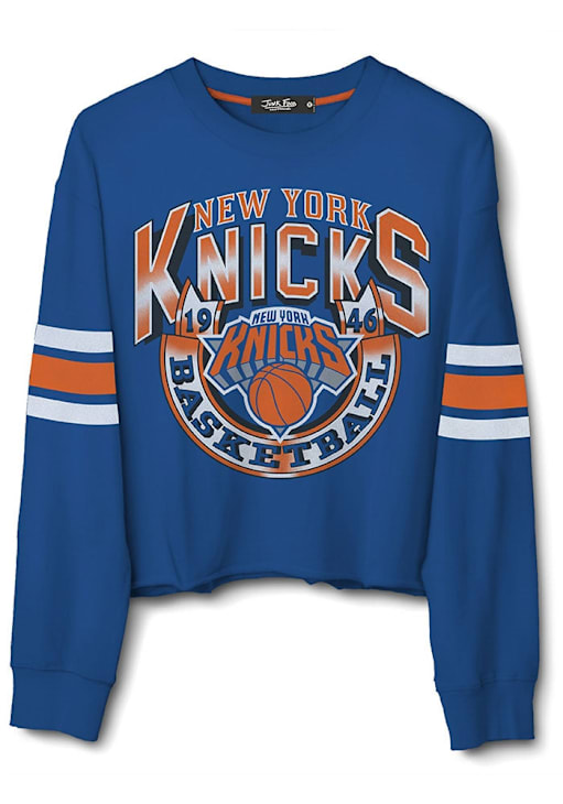 New York Knicks Junk Food Clothing Crew Sweatshirt Womens ROYAL