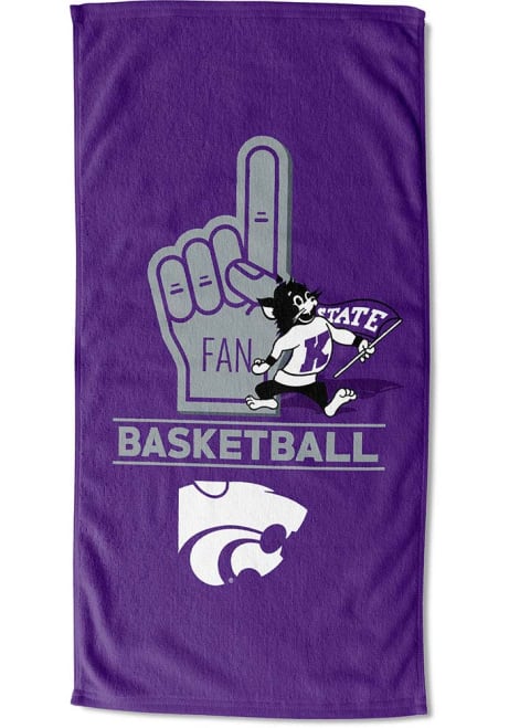Purple K-State Wildcats Number 1 Fan Beach Towel